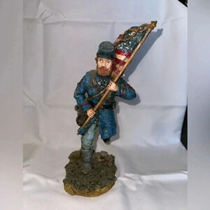 RARE American Civil War American With Flag Large Resin Figurine 12” by PPL 1995